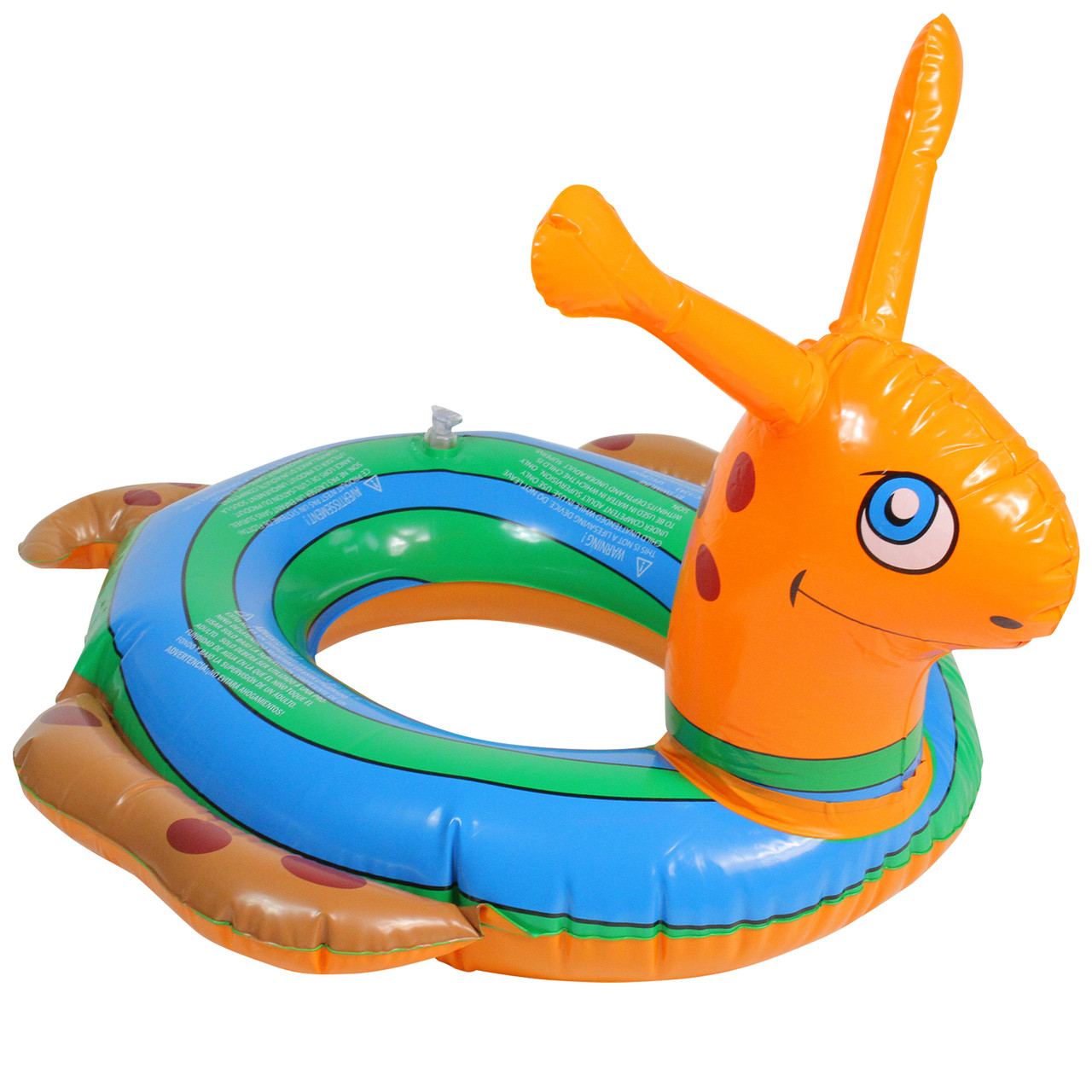 Inflatable Orange & Blue Snail Swimming Pool Tube Ring Float, 24-inch ...